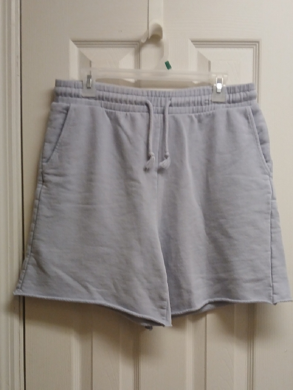 H&M High Waisted Light Purple/gray Sweat Shorts Raw Hem Cotton Size Large
